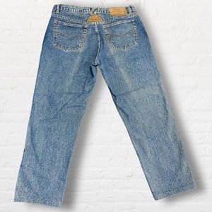 Pepe Jeans Mens Size 40 (Actual 38x28) Brompton Stone Wash Leather Details Denim